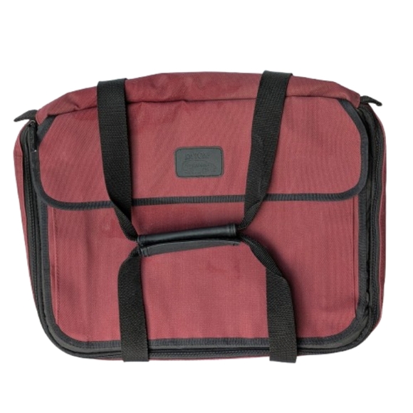 Pyrex Portables Insulated Hot/Cold Casserole Carrier Case Burgundy Black 16X13X3 - Picture 1 of 16